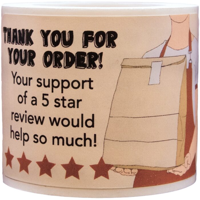 Five Star Review Labels for Food Delivery - Image 1