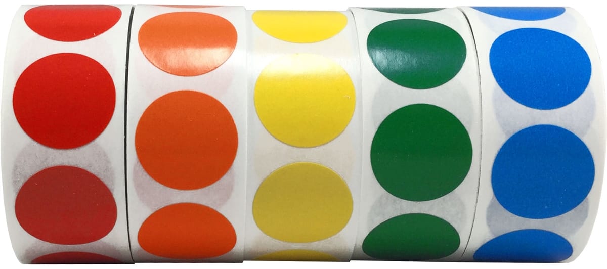Color Code Labels Primary Bulk Pack 3/4" Color Code Labels Primary Bulk Pack 3/4"