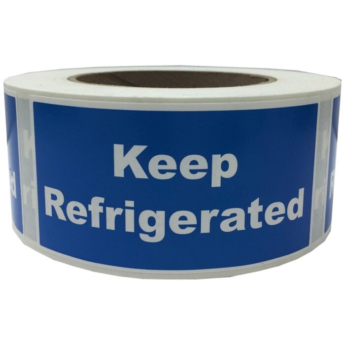 Keep Refrigerated blue label