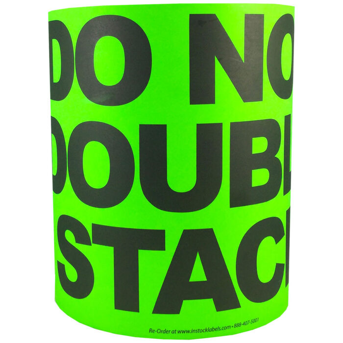 Do Not Double Stack Labels Fluorescent Green 7" x 11" - Image 2