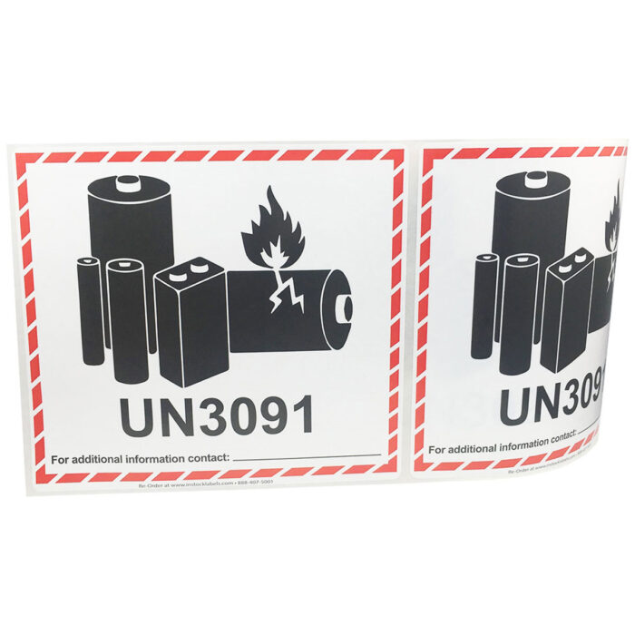 Lithium Ion Battery UN3091 D.O.T. Labels - Image 2