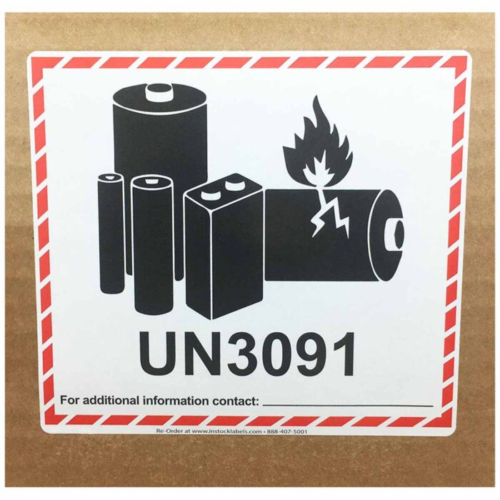 Lithium Ion Battery UN3091 D.O.T. Labels - Image 3