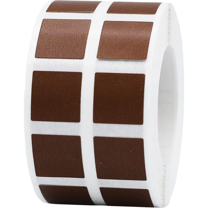 Small Brown Stickers 1/2" Square - Image 1