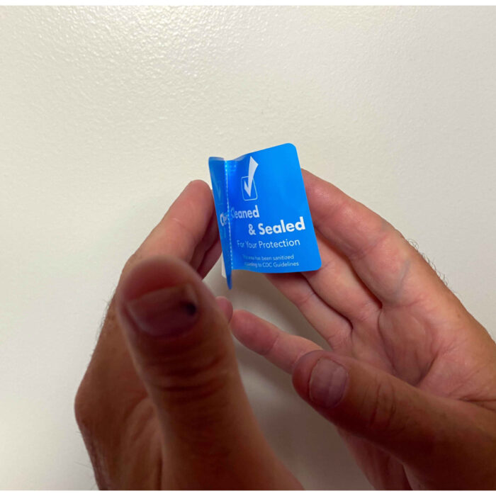 Cleaned and Sealed Blue Tamper Door Safety Seals | 2″ x 4″ - Image 11