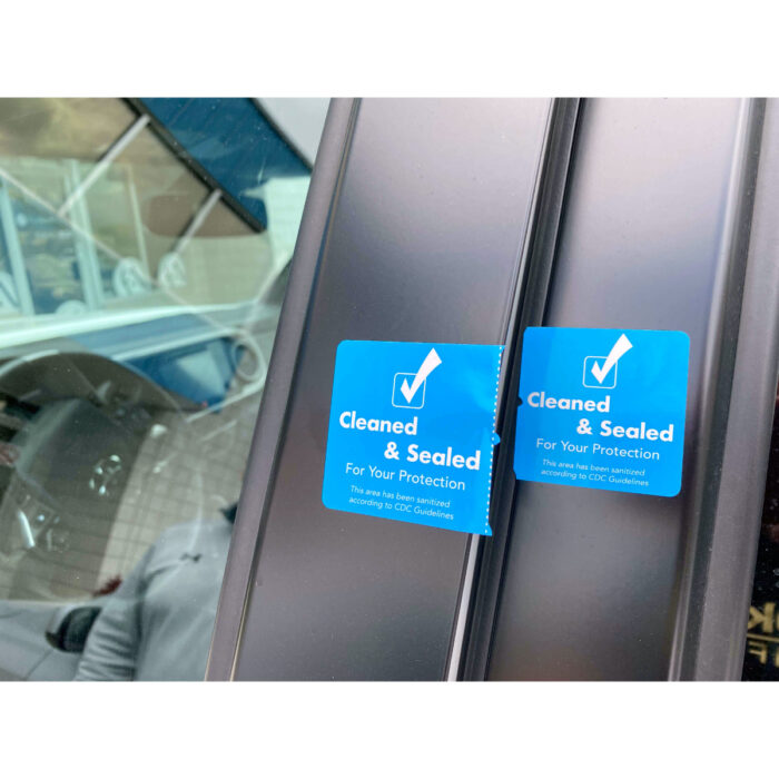Cleaned and Sealed Blue Tamper Door Safety Seals | 2″ x 4″ - Image 10
