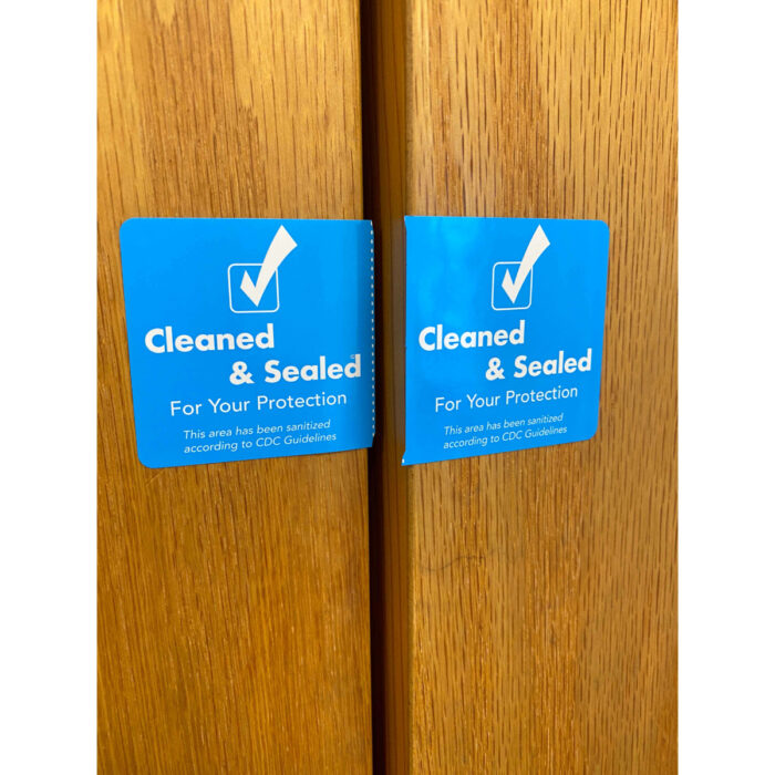 Cleaned and Sealed Blue Tamper Door Safety Seals | 2″ x 4″ - Image 7
