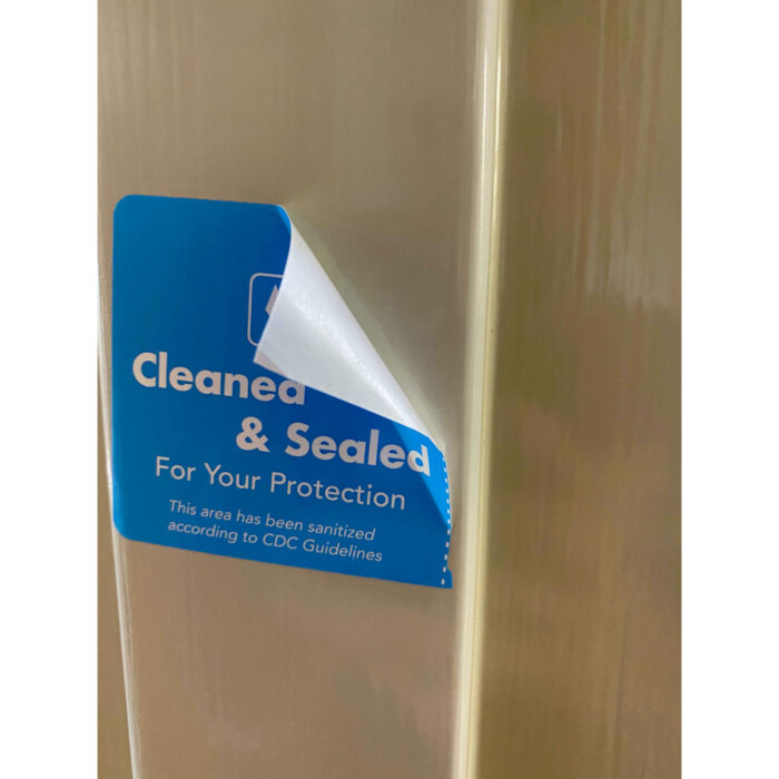 Cleaned and Sealed Blue Tamper Door Safety Seals | 2″ x 4″ - Image 4