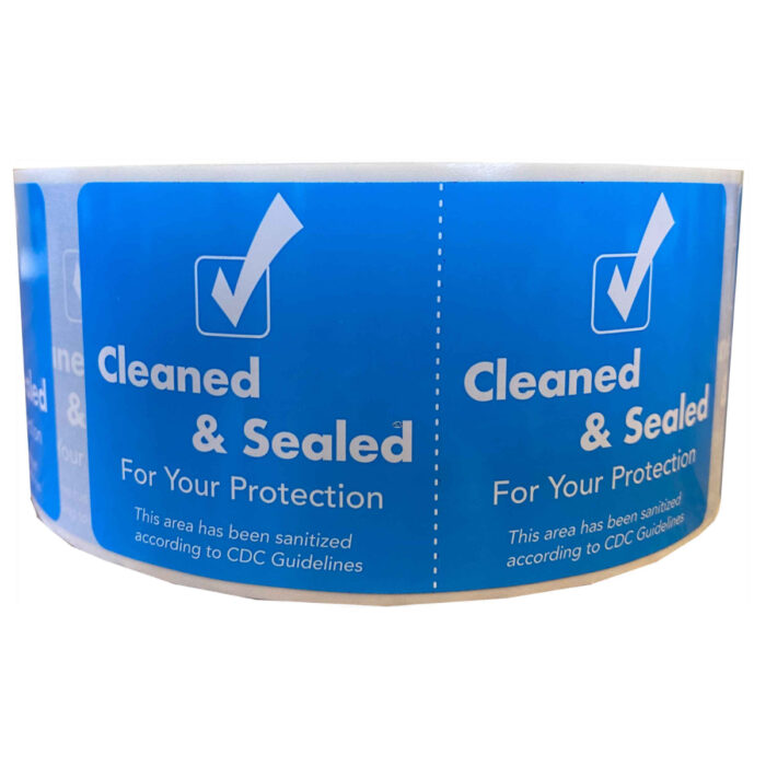 blue cleaned and sealed labels