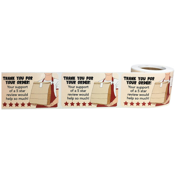 Five Star Review Labels for Food Delivery - Image 2