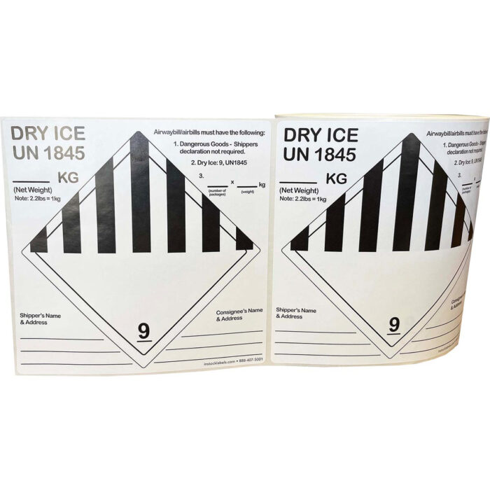 Dry Ice UN1845 Class 9 Warning Labels - Image 2