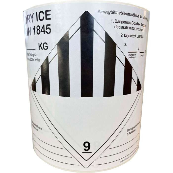 Dry Ice UN1845 Class 9 Warning Labels - Image 1