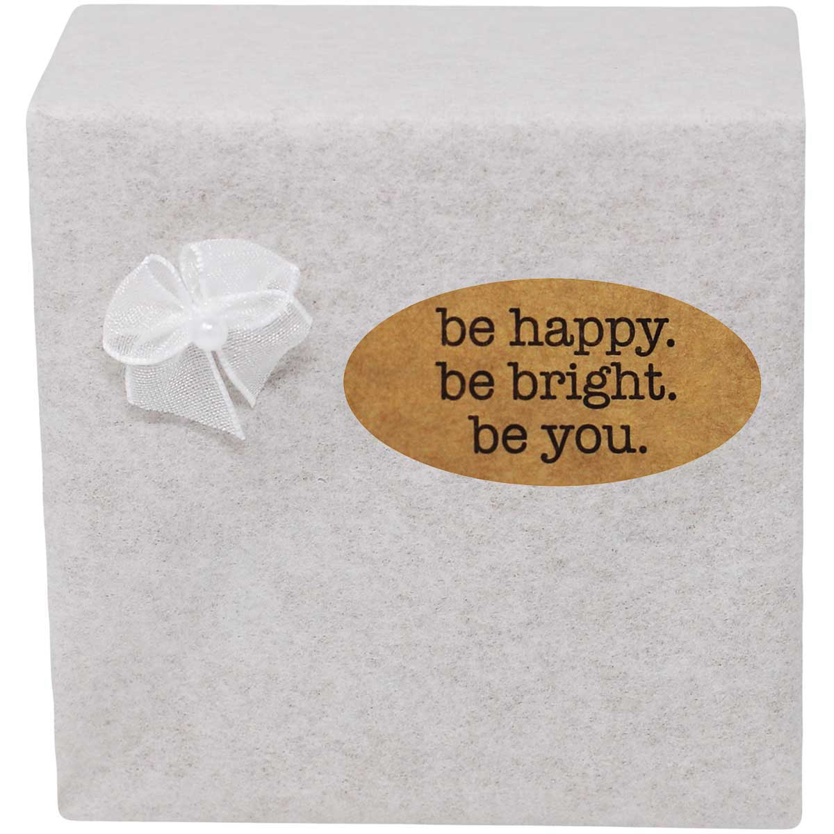 1 x 2" Oval Natural Kraft Be Happy. Be Bright. Be You. Stickers - Qty 50 1 x 2" Oval Natural Kraft Be Happy. Be Bright. Be You. Stickers - Qty 50