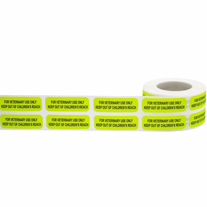 For Veterinary Use Only Keep Out of Children's Reach Labels | 0.5" x 1.5" - Image 2