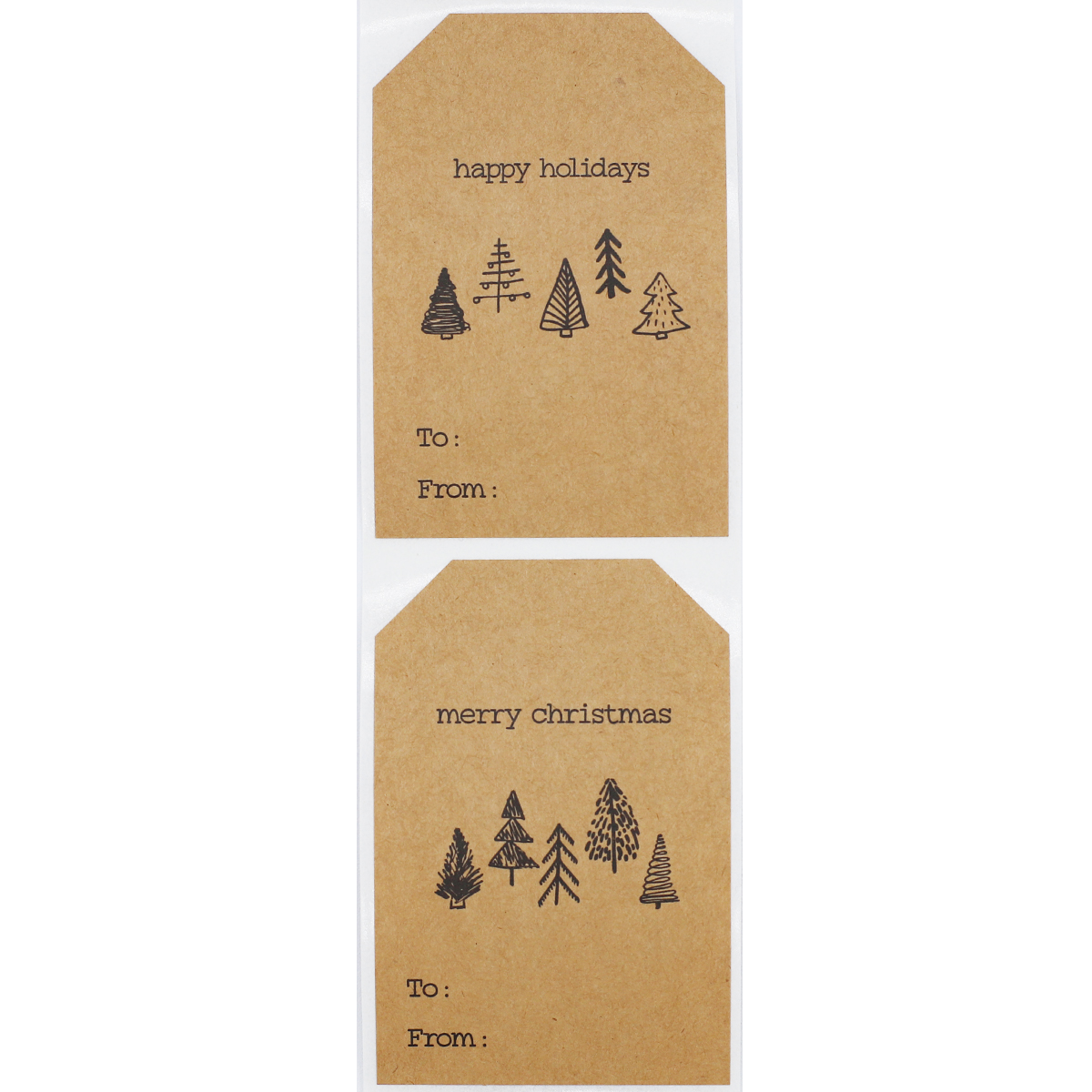 Boho Christmas Tree Kraft Gift Tag Stickers 25 Qty Boho Christmas Tree Kraft Gift Tag Stickers 25 Qty