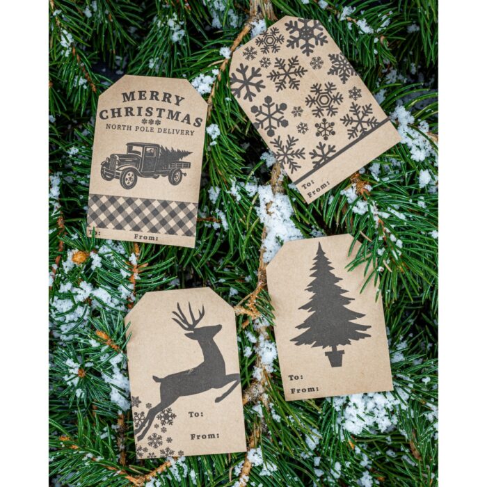 Country Kraft Merry Christmas Gift Tags