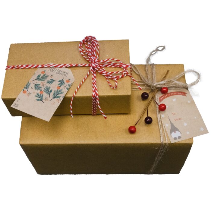 Boho Style Kraft Merry Christmas Citrus Adhesive Gift Tags Qty 25 - Image 4