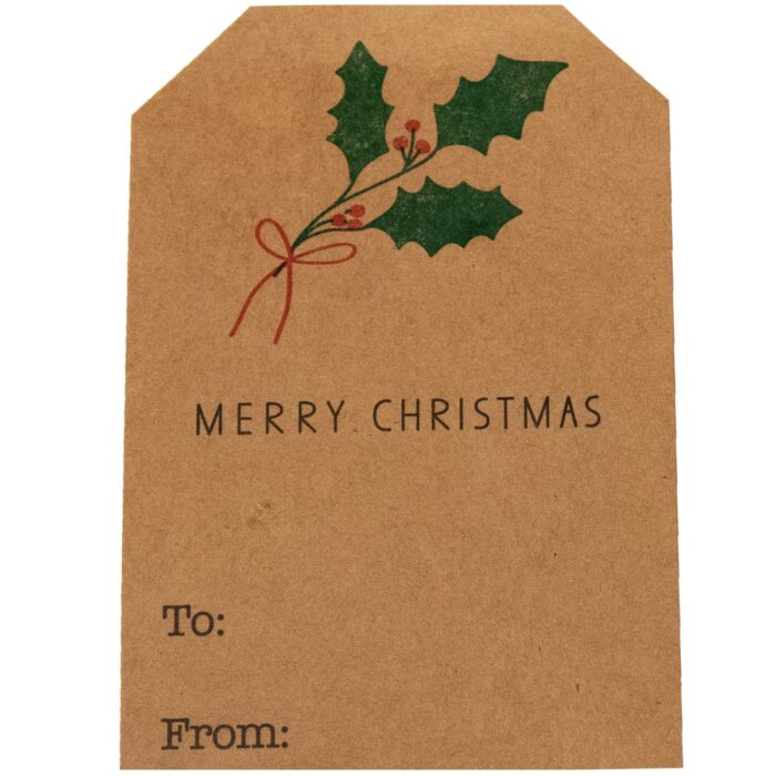 Kraft Boho Mistletoe Christmas Adhesive Gift Tags Qty 25 - Image 9