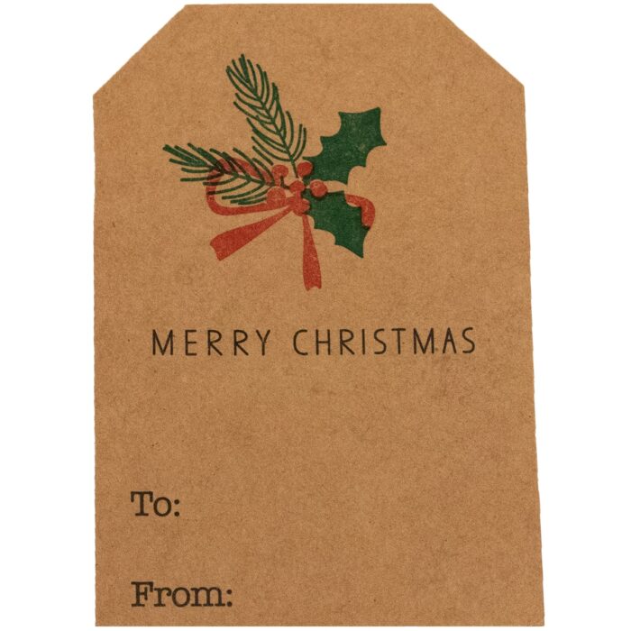 Kraft Boho Mistletoe Christmas Adhesive Gift Tags Qty 25 - Image 6