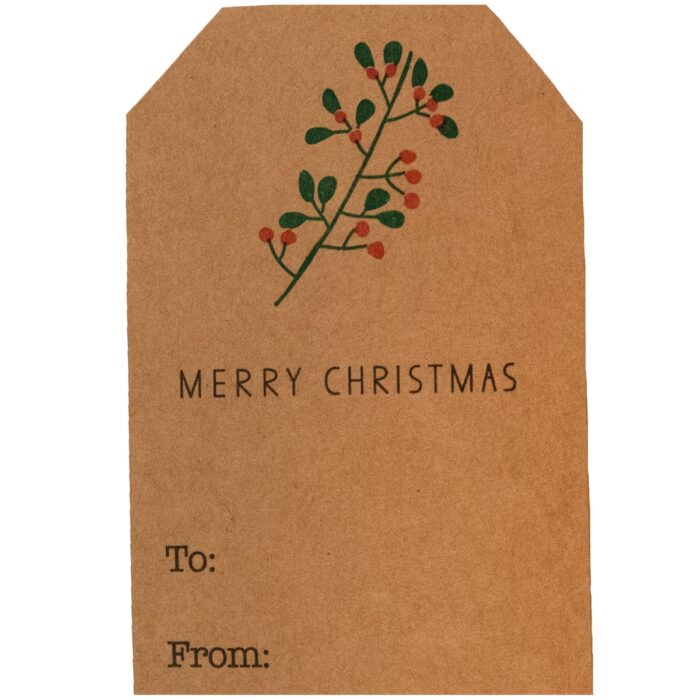 Kraft Boho Mistletoe Christmas Adhesive Gift Tags Qty 25 - Image 7