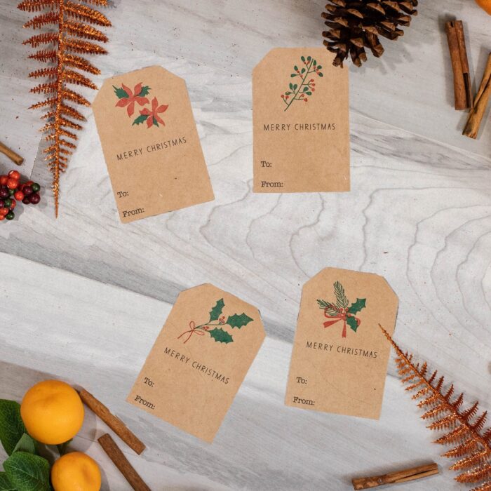 Mistletoe Holiday Christmas Adhesive Gift Tags