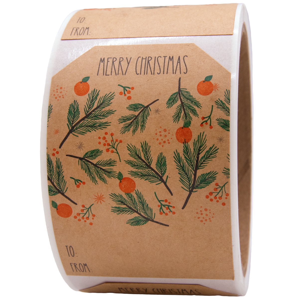 Boho Style Kraft Merry Christmas Citrus Adhesive Gift Tags Qty 25 Boho Style Kraft Merry Christmas Citrus Adhesive Gift Tags Qty 25