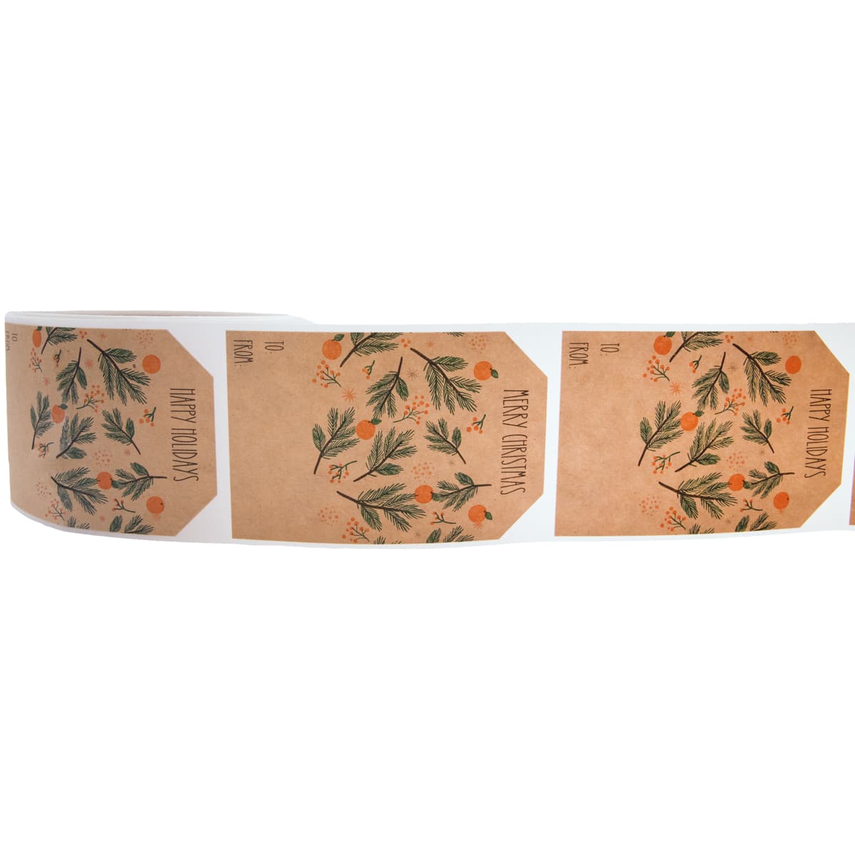 Boho Style Kraft Merry Christmas Citrus Adhesive Gift Tags Qty 25 Boho Style Kraft Merry Christmas Citrus Adhesive Gift Tags Qty 25